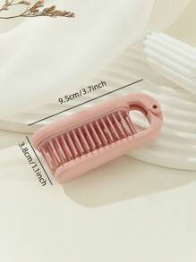 1pc Small Portable Folding Comb, Suitable For Daily Use And Travel With Less Hair,Hair Accessories ,Hair Styling Tools,Summer,Holiday,Festival,Party - Pink - View 6