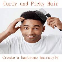 梳油、提升、插入梳、適用於頭髮的髮質梳、寬齒梳、捲髮刷、髮叉、桃木梳、造型梳 - 黑色 - 查看 10