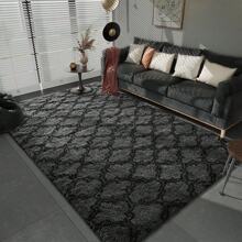 Luxury Shag Area Rug 2x3 Feet Geometric Plush Fluffy Rugs, Extra Soft Carpet Moroccan Rugs For Bedroom Living Room Dorm Kids, High Pile Shaggy Floor Rug Decor(Dark Grey/White,Black/White,Blue/White,Brown/Beige,Champagne/Brown,Cream / Beige,Dark Grey/Black,Dark Grey/White,Grey Green/White,Grey/Black,Grey/White,Hot Pink/White,Light Beige/White,Light Grey/White,Light Navy/White,Light Yellow/Grey,Navy Blue/White,Pink/Hot Pink,Purple/White) - 深灰色/黑色 - 查看 2