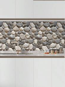 Rolo 3 metros Papel de Parede Auto Adesivo Tijolo a Vista Canjiquinha Pedras Sala Quarto Cozinha Banheiro Lavável - Tijolo Canjiquinha Pedras - Visão 4