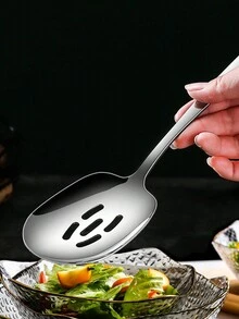 Stainless Steel Divided Serving Spoon, Separate & Drain Food - Silver - View 5