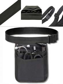 1入黑色護士工具腰包,便攜式急救醫療用品收納袋,多口袋設計,適用於休閒、理髮店、護士、學生,情人節男士禮物,適用於diy電工、木匠等需要收納多種工具的職業,多口袋護士腰包,適用於照護工作人員手機收納腰包 - 黑色 - 查看 4