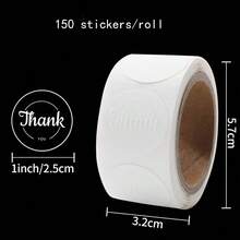 Un Adhesivo De Sello Relieve Con Textura Rugosa, Papel Artístico Y Etiqueta Autoadhesiva. Gracias Por Su Atención. Adhesivo Al Por Mayor - Blanco - Ver 4