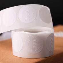 Un Adhesivo De Sello Relieve Con Textura Rugosa, Papel Artístico Y Etiqueta Autoadhesiva. Gracias Por Su Atención. Adhesivo Al Por Mayor - Blanco - Ver 6