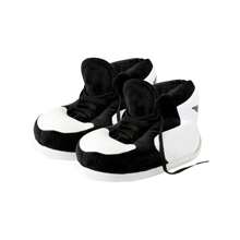 pantuflas tenis retro - Blanco y Negro - Ver 1