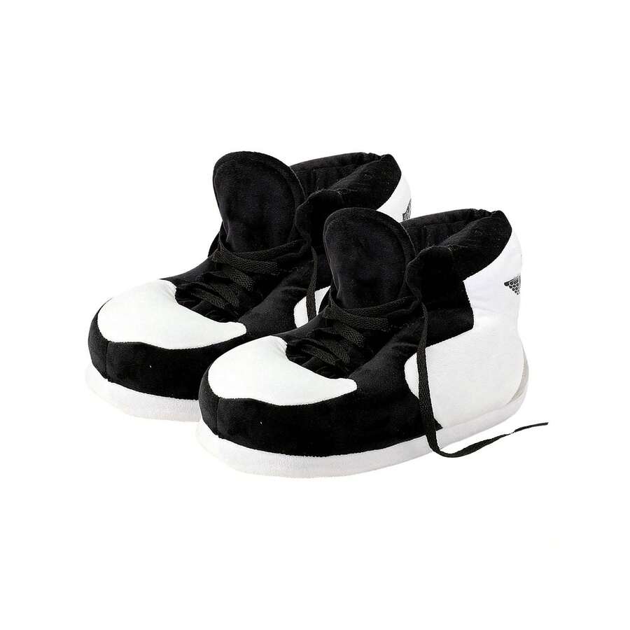 pantuflas tenis retro - Blanco y Negro - Ver 1