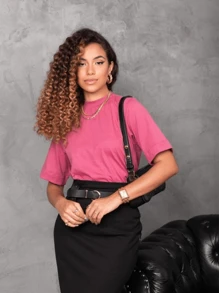Women Blouses - Hot Pink - View 4