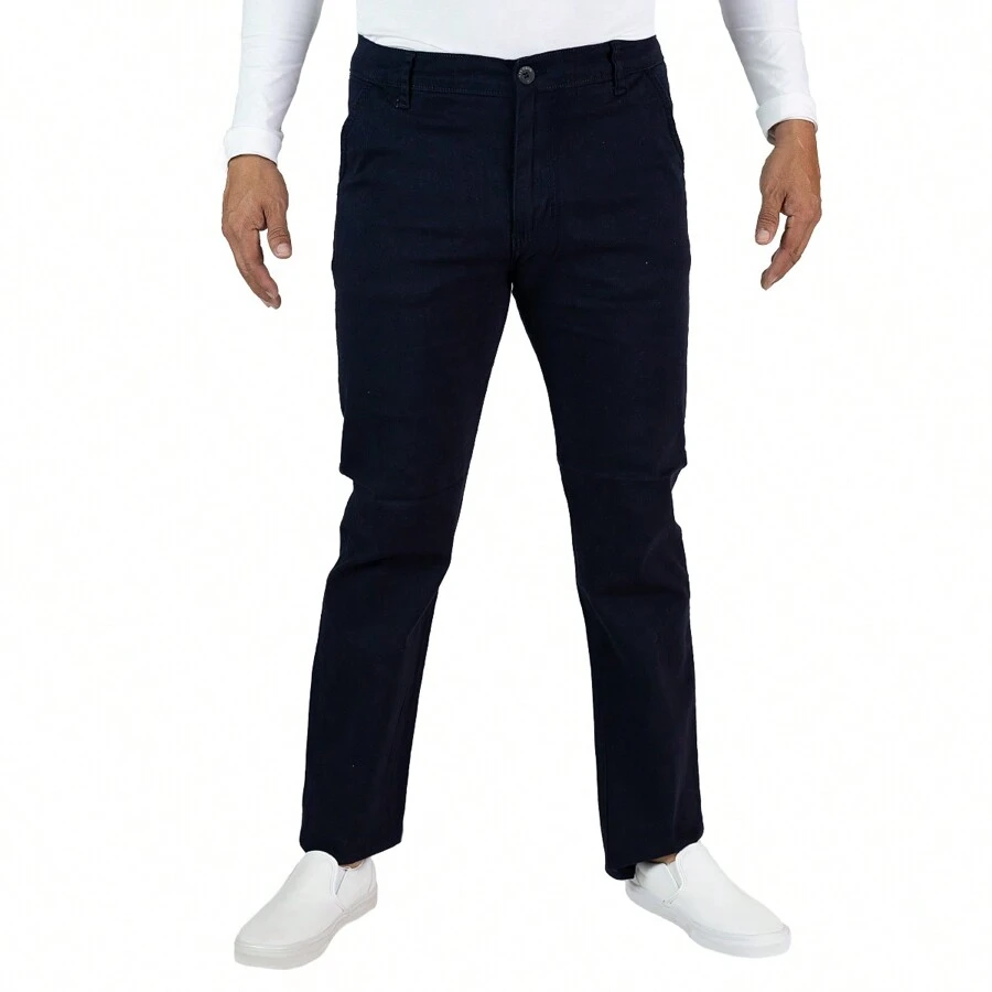 Straight Gabardine Pants For Men - 藏蓝色 - 查看 1