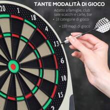 Bersaglio Freccette Elettronico in Plastica con 6 Freccette, Effetti Sonori e Visivi, 44 x 50 x 3.2cm, Nero - nero - Visualizzare 5