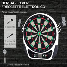 Bersaglio Freccette Elettronico in Plastica con 6 Freccette, Effetti Sonori e Visivi, 44 x 50 x 3.2cm, Nero - nero - Visualizzare 6