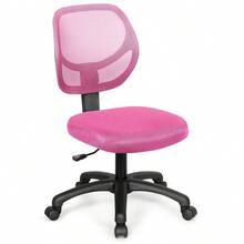 Low-Back Computer Task Chair With Adjustable Height And Swivel Casters - Hồng - Xem 1