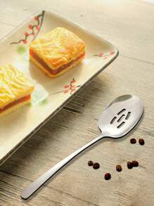 Stainless Steel Divided Serving Spoon, Separate & Drain Food - Silver - View 4