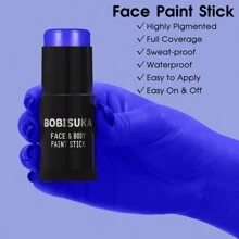Face Body Paint Stick, Makeup Eye Black Sticks For Sports, Foundation Face Painting Kit For HalloweenSpecial Effects Cosplay SFX Costume Stage - Xanh đậm - Xem 2