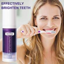 Purpura Crema De Dientes De Blanqueamiento Con Esencia De Blanqueamiento, Elimina Manchas Amarillas Y Repara Los Dientes - Morado - Ver 3