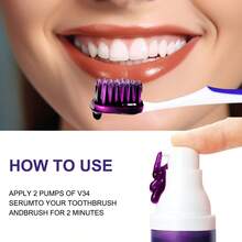 Purpura Crema De Dientes De Blanqueamiento Con Esencia De Blanqueamiento, Elimina Manchas Amarillas Y Repara Los Dientes - Morado - Ver 2