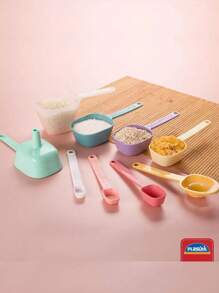 Kit Medidores 9 Peças Cozinha Colher Chá Café Sopa Funil Ref.12919 - Plasutil - Multicolorido - Visão 8