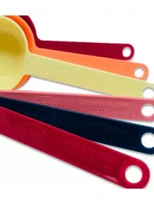 Kit Medidores 9 Peças Cozinha Colher Chá Café Sopa Funil Ref.12919 - Plasutil - Multicolorido - Visão 6