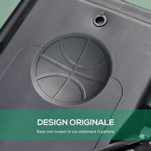 Canestro Basket Altezza Regolabile 160-305cm, Base con Ruote e Struttura in Acciaio, Tabellone in PVC Trasparente - nero - Visualizzare 8