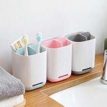 Porta Cepillo Para Cepillos De Dientes Organizador - Rosa - Ver 3