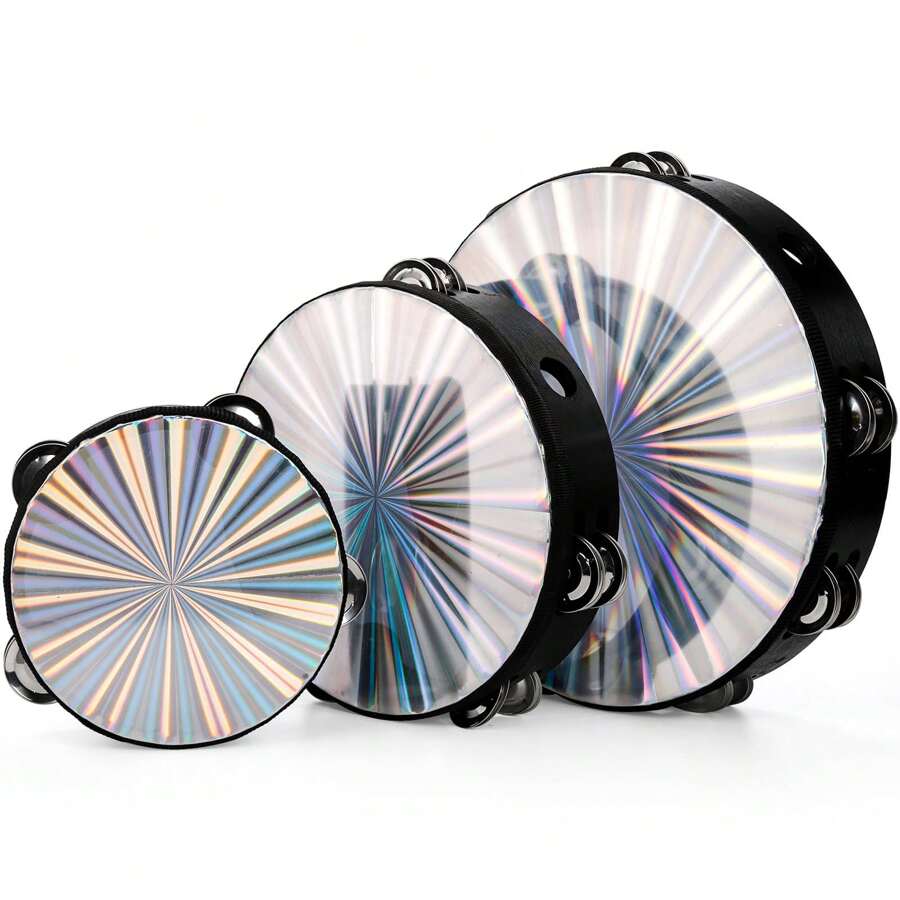 1pc 6/8/10 Inch Handheld Tambourine, Double Row Bells Accompaniment Orff Percussion Instrument, Suitable For KTV, Party Atmosphere, Holiday Gift (Drumstick Not Included), Tambourine, Musical Instrument, Drumstick, Marching Snare Drum, Purple Tambourine, Sound Healing