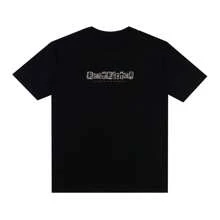 Camiseta Basic Streetwear Estampado Grunge Cut 100% Algodão Manga Curta Unissex - Preto - Visão 1