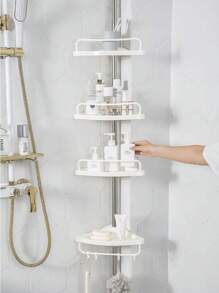 Corner Organizer Bathroom Storage Shelf - White - View 10