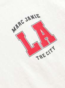 MARC&JANIE Young Boys' Vitality Academy Colorblock Letter Print Round Neck Sports Short Sleeve T-Shirt, Summer