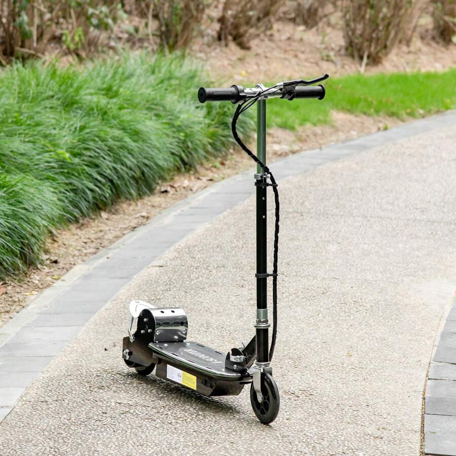 HOMCOM Monopattino Elettrico Pieghevole con Sella, 2 Ruote e Manubrio Regolabile, Bambini 7-12 Anni, 81.5x38x94cm, Nero - nero - Visualizzare 1