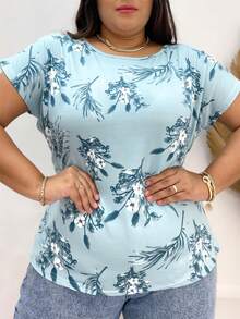 Plus Size Women Tops - Màu xanh lam - Xem 3