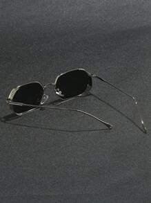 1 pezzo occhiali da uomo in metallo vintage e raffinati, di forma poligonale, adatti per l'uso quotidiano casual, accessori da spiaggia, occhiali per l'estate, la spiaggia, le vacanze, l'all'aperto e i viaggi