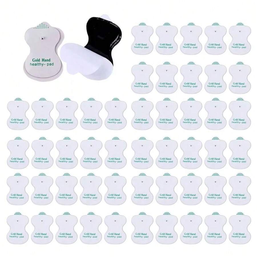 50 Pads Electrodos Parches Para Electroestimulador Tens Ems - Blanco - Ver 1