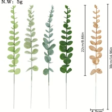 10入組電子桉樹人造花模擬金桉樹額外大型乾燥塑料花, 居家擺設綠色植物裝飾