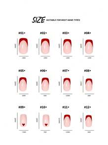 Renueva tu apariencia con 24 piezas de uñas acrílicas en forma cuadrada y mediana de moda en rojo para el Día de San Valentín, con diseño de corazones franceses, acabado brillante y brillante, incluye pegamento jelly y lima de uñas. Adecuado para fiestas, bailes y uso diario de suministros para uñas de presión. uñas falsas uña falsa uña acrílica