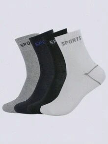 Kit 12 Pares Meia ALGODÃO Masculina Cano Longo SPORT - Multicolorido - Visão 4