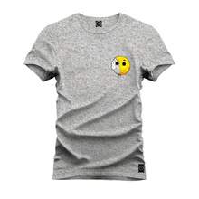 Half Chest Premium Cotton Comfortable Printed T-Shirt_x000D_ - 灰色 - 查看 1