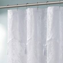 WARM HOME DESIGNS White Lace Shower Curtain With Attached Valance And Tassels. Luxury Vintage Shower Curtain In 5 Sizes And 6 Colors. - 白色 - 查看 2