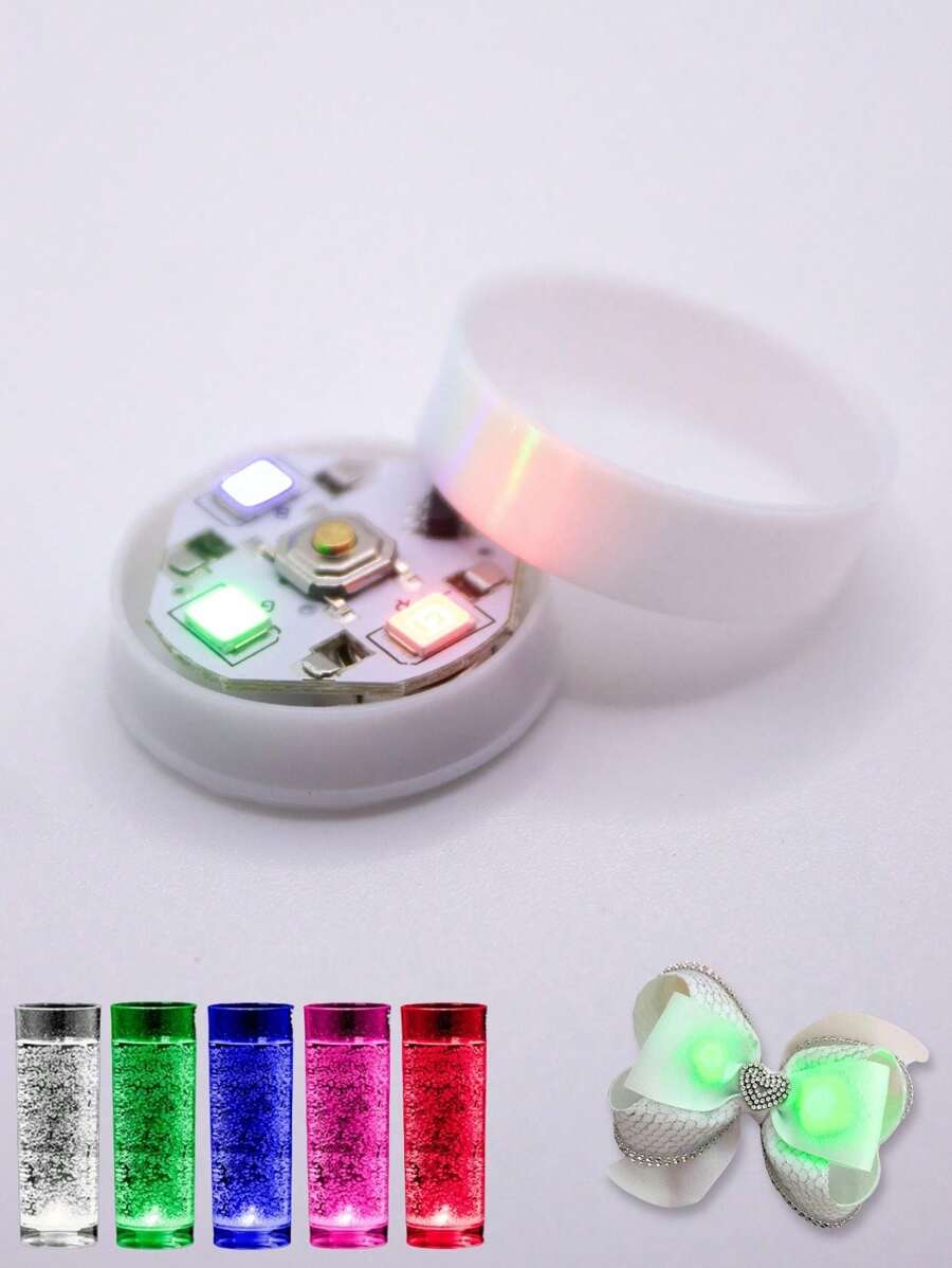 Kit Botão de Led Para Festa Copo Pisca Pisca Artesanato 10un - Multicolorido - Visão 1