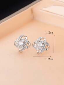 2 Miếng Đúng mốt Đơn giản Hợp kim kẽm & Zirconia Bông tai stud , Thích hợp Đối với Mặc hàng ngày - Vàng - Xem 8