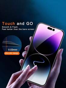 3 Pcs Full Screen Privacy Tempered Glass Screen Protectors Compatible With Iphone - Black - View 2