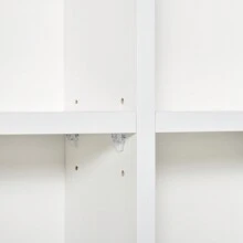 HOMCOM Mobile Libreria a Parete porta CD da 24 Ripiani ad Altezza Regolabile, Libreria in Legno Truciolato, 130.5x89x20 cm - Bianco - Visualizzare 8