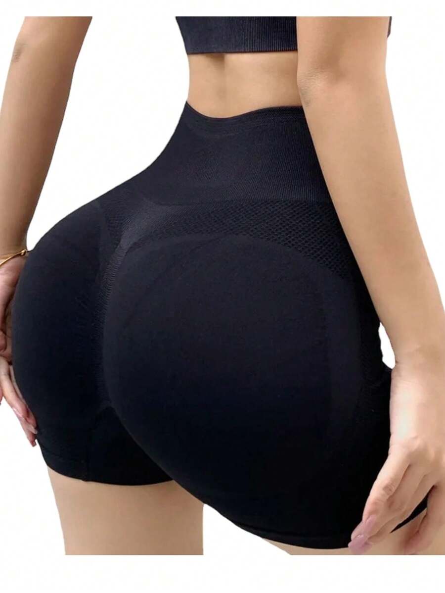 Women Sports Shorts - 黑色 - 查看 1