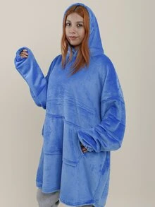 Maxi Sudadera Premium Chamarra Tipo Sabana De Heavy Polar Ultra Suave Premium     HECHO EN MÉXICO    BLATT - Azul - Ver 2