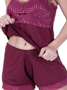 Women Nightgowns & Sleepshirts - 酒紅色 - 查看 2