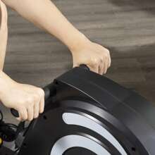 HOMCOM Indoor Body Health & Fitness Adjustable Magnetic Rowing Machine Rower With LCD Digital Monitor & Wheels For Home, Office, Gym - Black - View 6