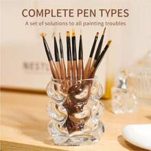 9入組美甲刷啞光啞面針筆燙金化學纖維uv凝膠刷指甲油繪畫眉筆 - 咖啡棕 - 查看 2