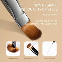 9入組美甲刷啞光啞面針筆燙金化學纖維uv凝膠刷指甲油繪畫眉筆 - 咖啡棕 - 查看 3