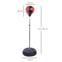 HOMCOM Training Boxing Punch Ball Set 125-145H X Φ43cm With Gloves Air Pump Adjustable Height Freestanding Exercise Training - Red - View 7