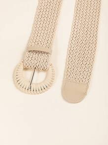 1 件女士波西米亚风格手工编织 D 形环蜡绳腰带，适合各种连衣裙和束腰外衣夏季、秋季、万圣节 - 米色 - 查看 2