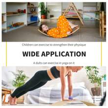 HOMCOM Wood Wobble Board With Ropes, Balance Board For Full Body Workout, Multipurpose For Kids And Adults - Brown - View 6