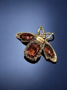 1入新款高端水晶玻璃蜜蜂造型女士胸針,適用於外套、西裝、披肩,獨特的動物插針服飾配件和禮物 - 多色 - 查看 9